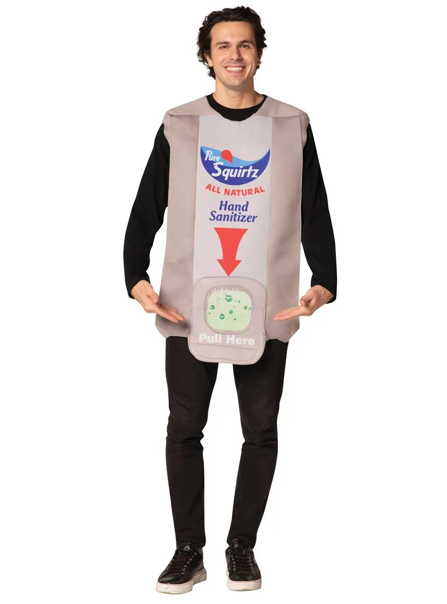 Funny Rude Pull Here Hand Sanitiser Adults Dress Up Costume