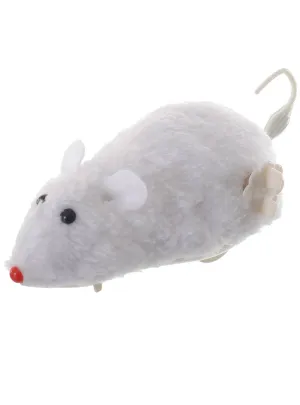 Funny White Wind Up Mouse Toy Halloween Decoration