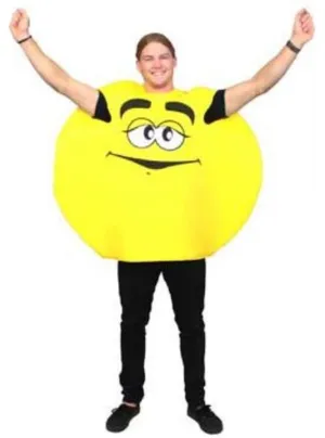 Funny Yellow M&M Character Mens Dress Up Costume