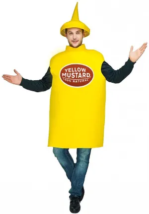 Funny Yellow Mustard Bottle Adults Fancy Dress Costume