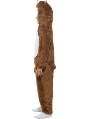 Furry Brown Bear Boys Animal Costume Onesie
