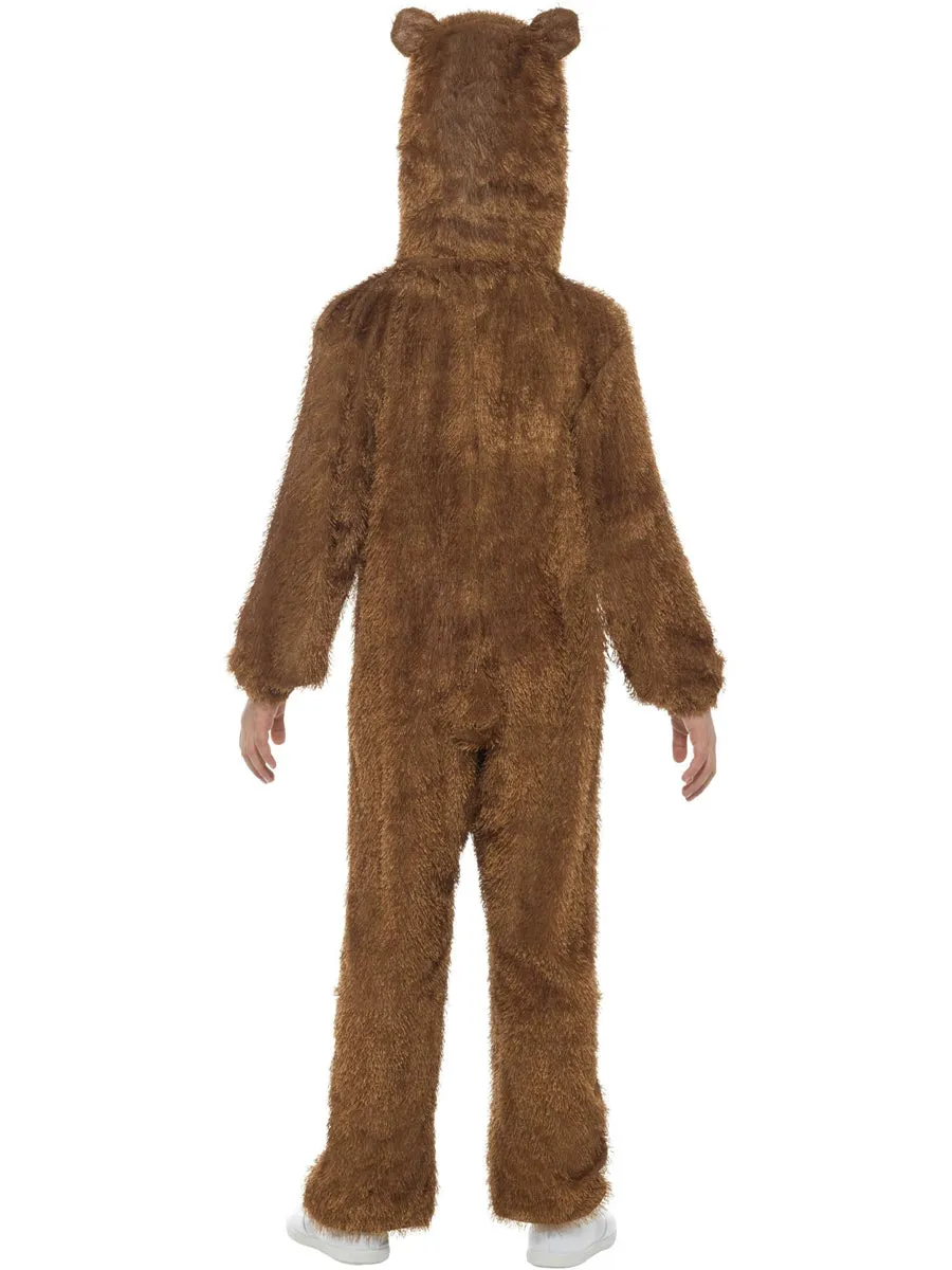 Furry Brown Bear Boys Animal Costume Onesie