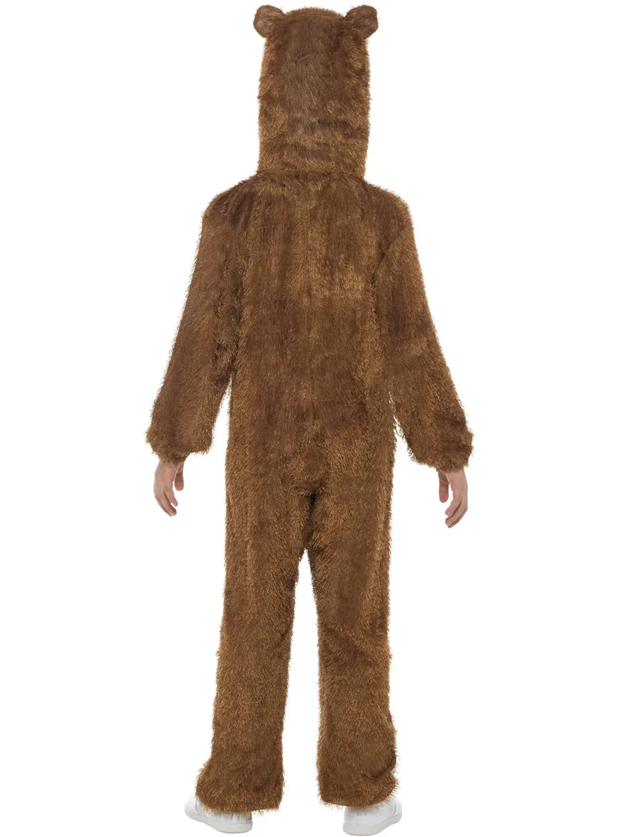 Furry Brown Bear Girls Animal Costume Onesie