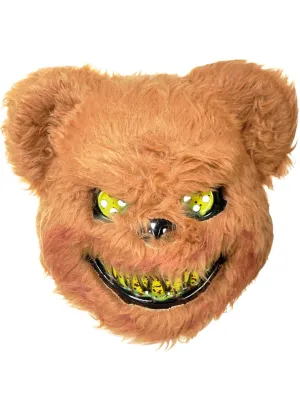 Furry Brown Evil Teddy Bear Halloween Costume Mask