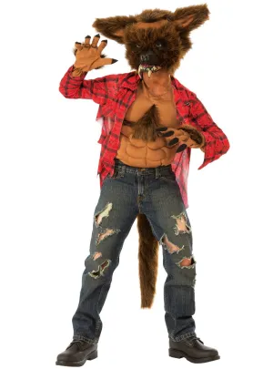 Furry Brown Werewolf Boys Halloween Costume