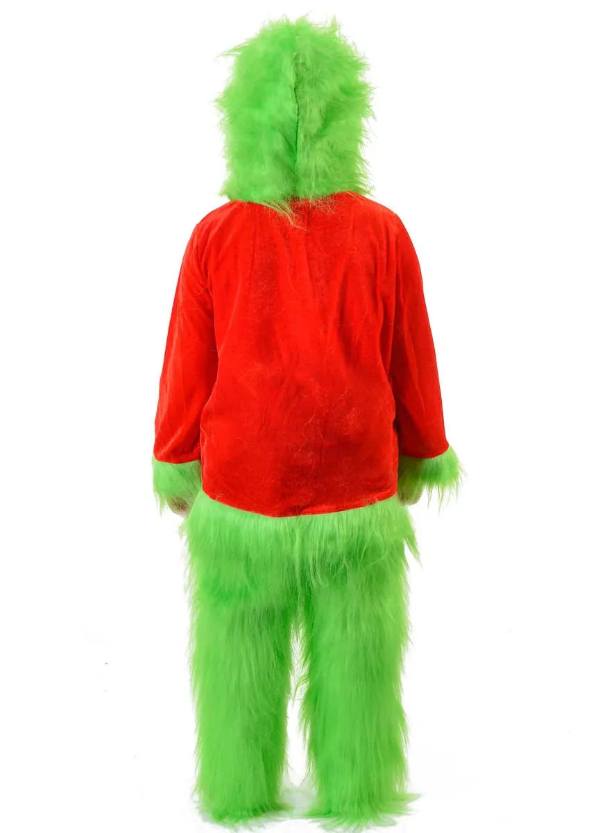 Furry Green Christmas Stealer Kids Santa Costume