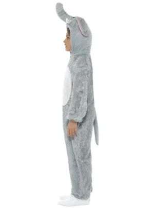 Furry Grey Elephant Boys Animal Onesie Costume