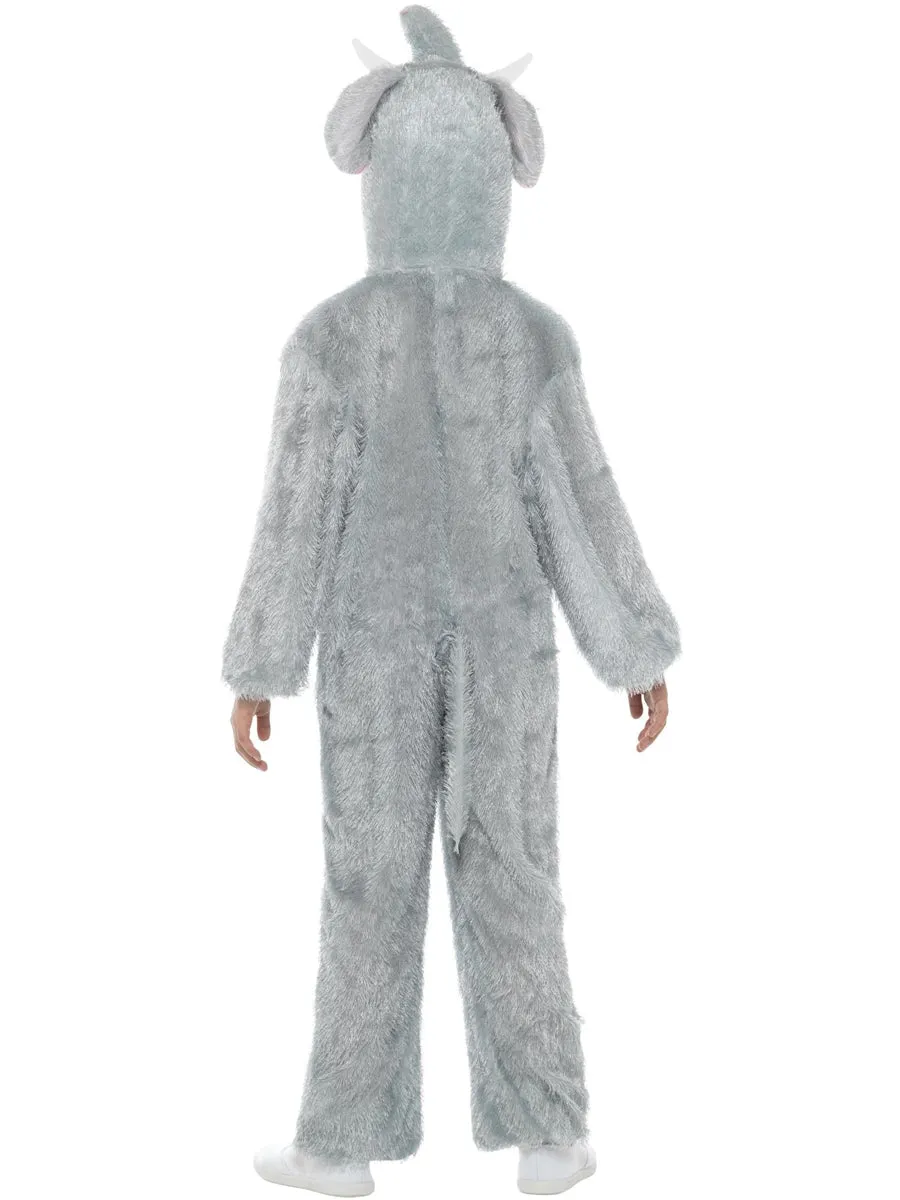 Furry Grey Elephant Girls Animal Onesie Costume