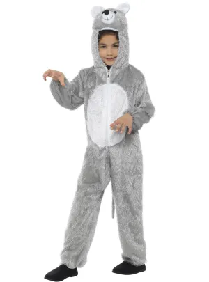 Furry Grey Mouse Kids Animal Costume Onesie