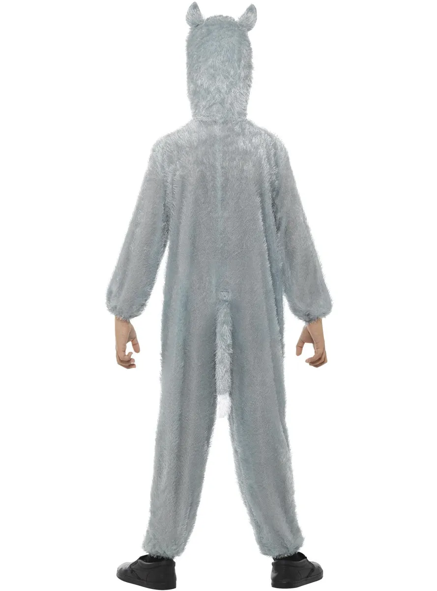 Furry Grey Wolf Girls Animal Costume Onesie