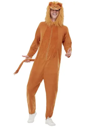 Furry Lion Mens Animal Onesie Costume