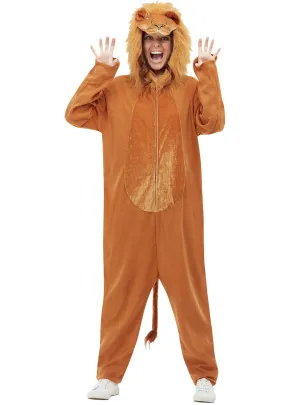 Furry Lion Womens Animal Onesie Costume