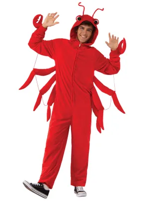 Furry Red Lobster Mens Animal Onesie Costume