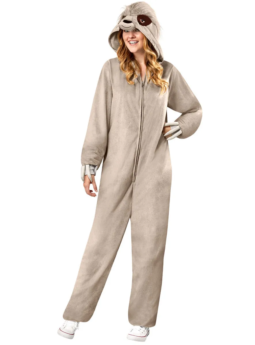 Furry Sloth Womens Animal Costume Onesie