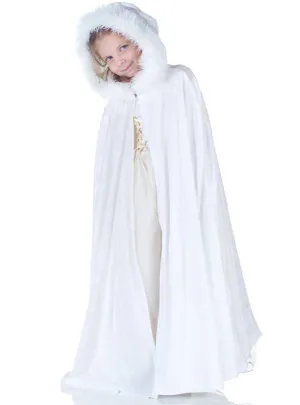 Furry White Velvet Girls Snow Maiden Costume Cape