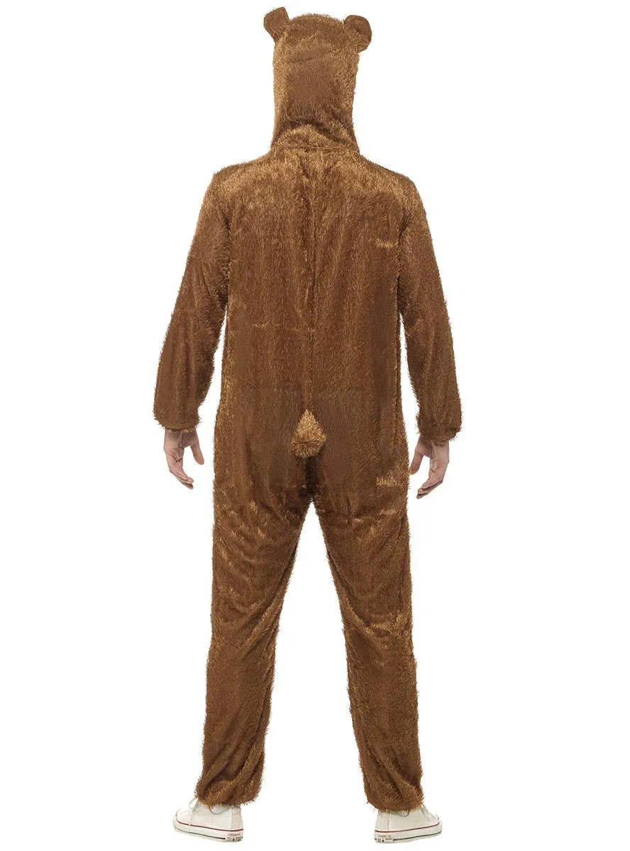 Fuzzy Brown Bear Womens Onesie Costume