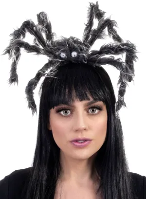 Fuzzy Grey Spider Halloween Headband