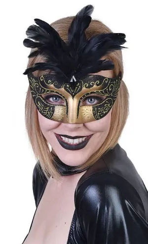 Gabrielle Womens Black Masquerade Mask