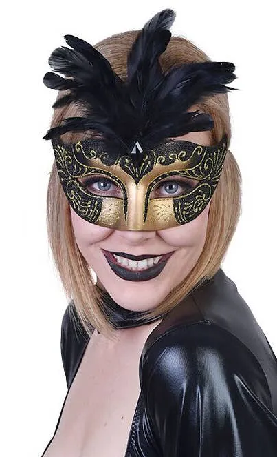 Gabrielle Womens Black Masquerade Mask