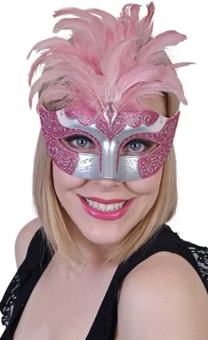 Gabrielle Womens Pink Masquerade Mask