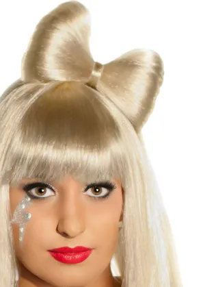 Gaga Blonde Clip On Hair Bow Costume Accessory
