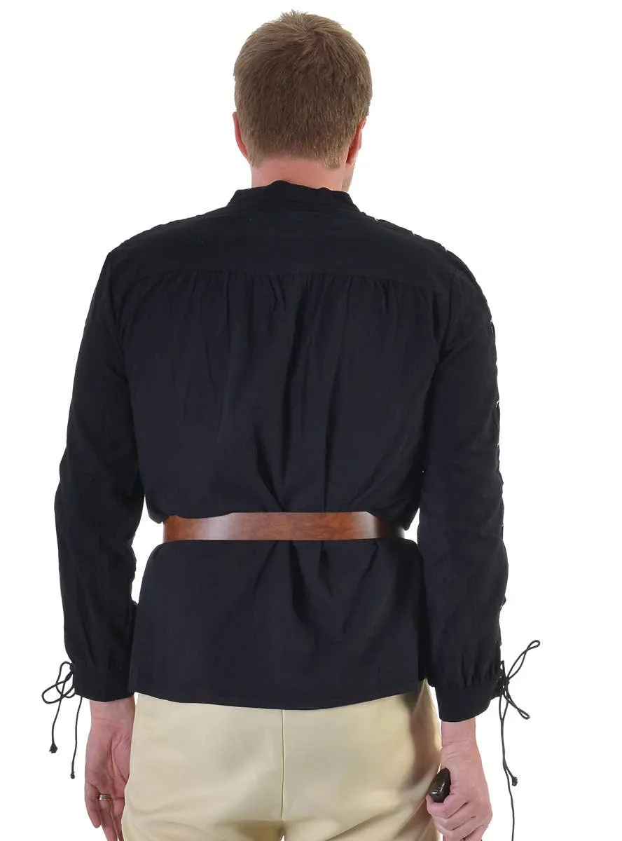 Gallant Black Long Sleeve Medieval Mens Costume Shirt