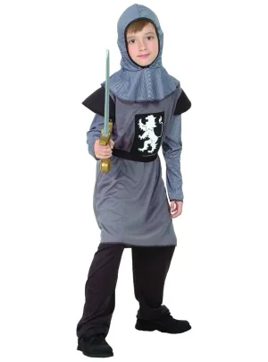 Gallant Grey Boys Medieval Knight Costume