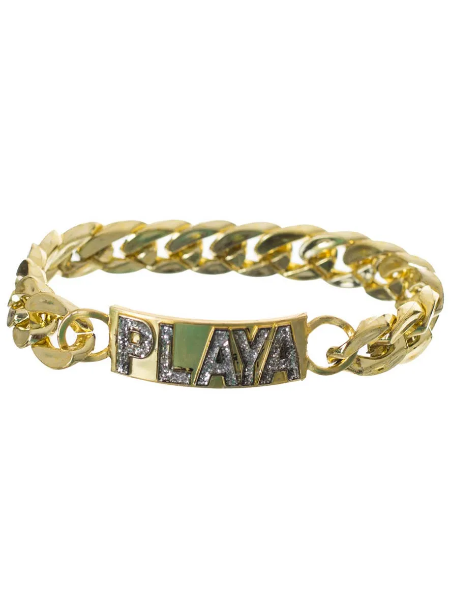 Gangsta Playa Gold Bracelet Costume Accessory Jewellery