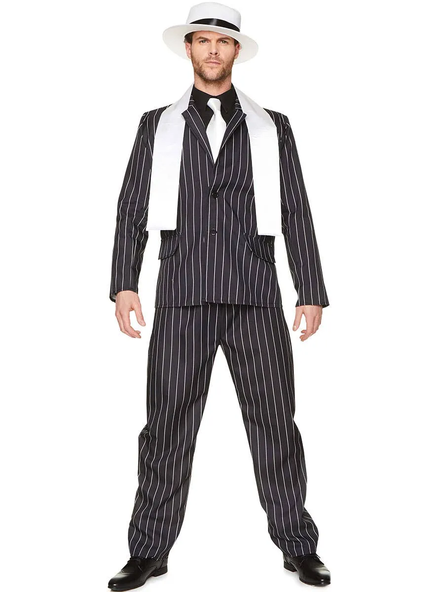 Gangster Boss Mens 1920s Pinstripe Dress Up Costume