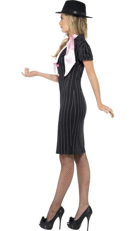 Gangster Moll Womens Black and Pink 20s Costume