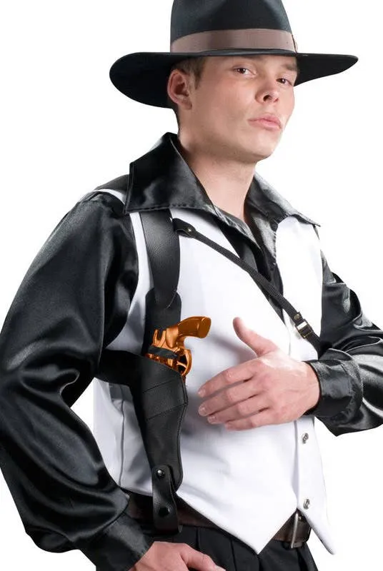 Gangster Shoulder Holster with Gun Costume Accessory