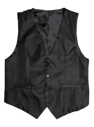 Gangster Teen Boys Black 1920s Costume Vest