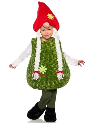 Garden Gnome Girls Green Plush Belly Costume