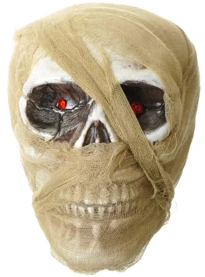 Gauze Wrapped Skull Halloween Decoration with Light Up Eyes