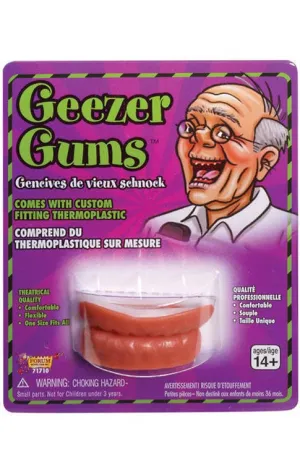 Geezer Gums Fake Toothless Mouth Dentures Costume Accessory