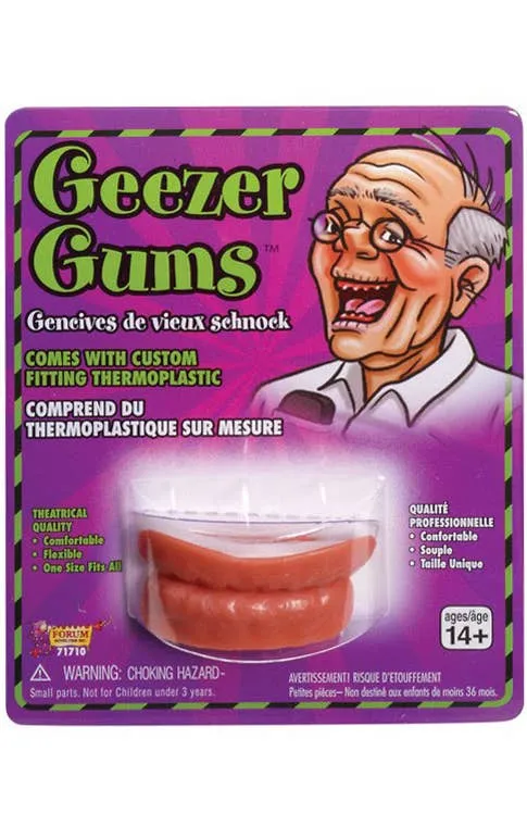 Geezer Gums Fake Toothless Mouth Dentures Costume Accessory