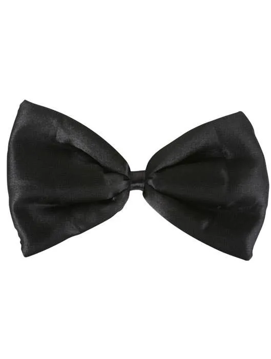 Gentleman's Black Satin Costume Bow Tie