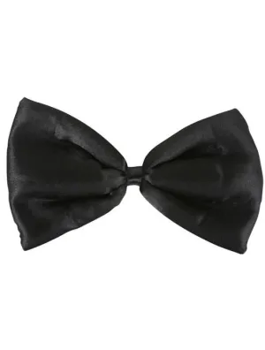 Gentleman's Black Satin Costume Bow Tie