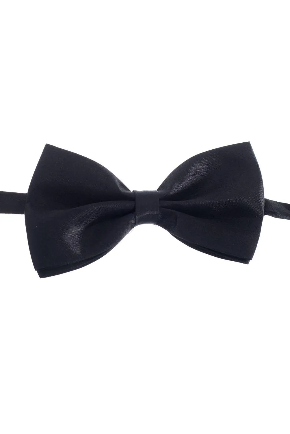 Gentleman's Elegant Black Satin Bow Tie Costume Accessory