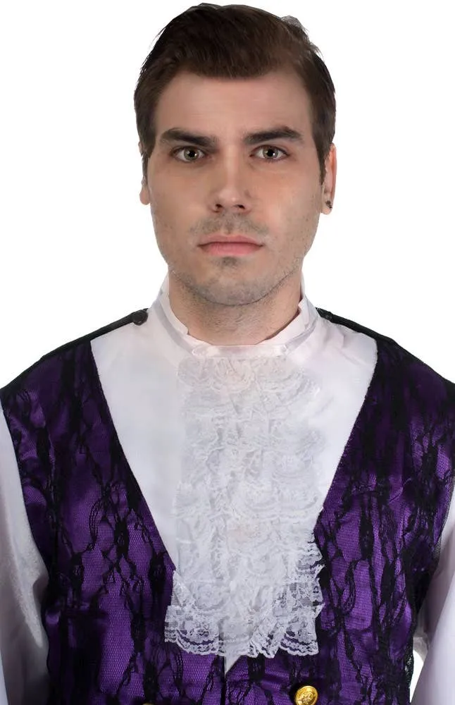 Gentleman's White Lace Cravat Costume Accessory
