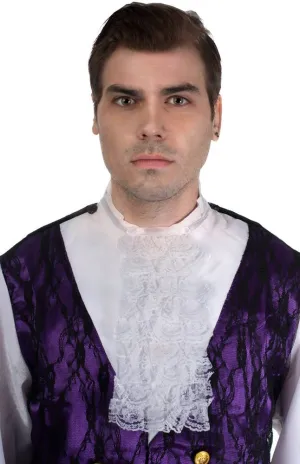 Gentleman's White Lace Cravat Costume Accessory