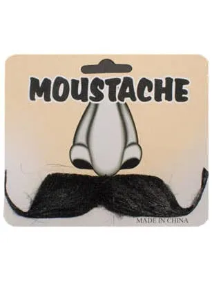 GentleMens Black Stick On Fake Moustache