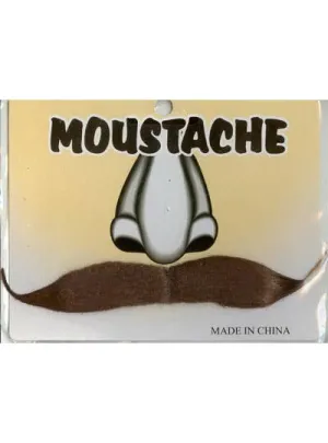 GentleMens Brown Stick On Fake Moustache