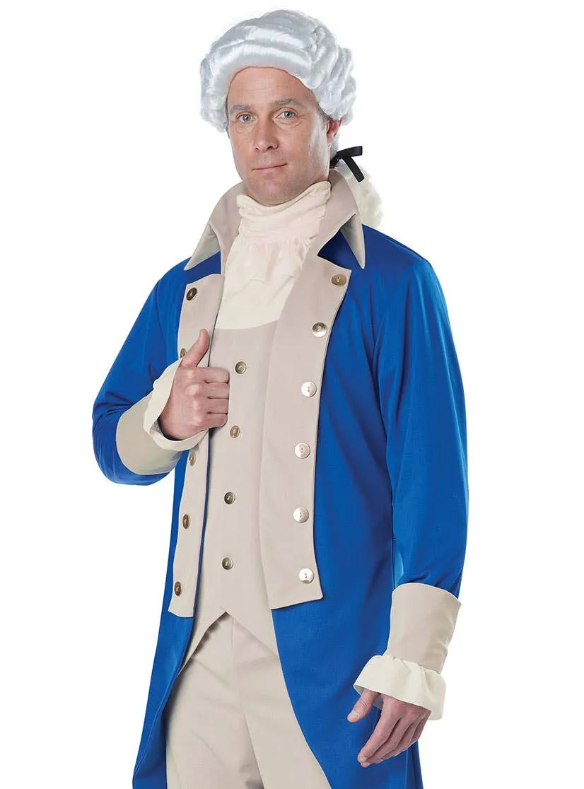 George Washington Mens Colonial Fancy Dress Costume