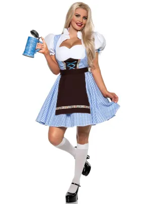 German Beer Maid Womens Blue Oktoberfest Costume