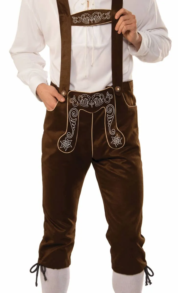 German Brown Lederhosen Mens Oktoberfest Costume