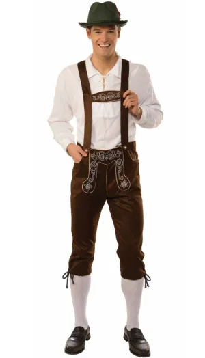 German Brown Lederhosen Mens Oktoberfest Costume