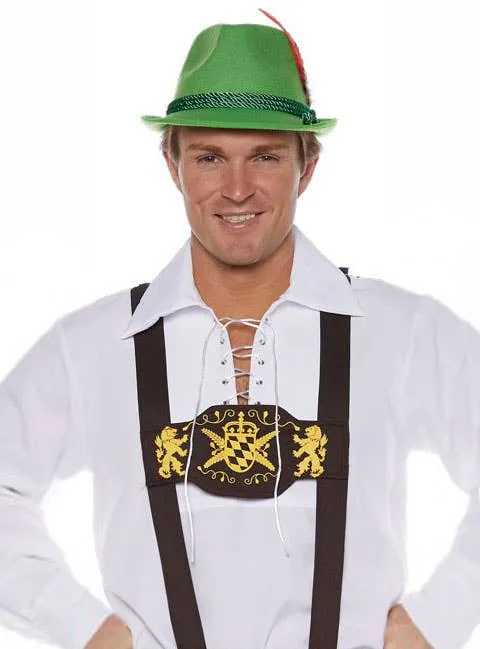 German Mens Brown Oktoberfest Lederhosen Suspenders
