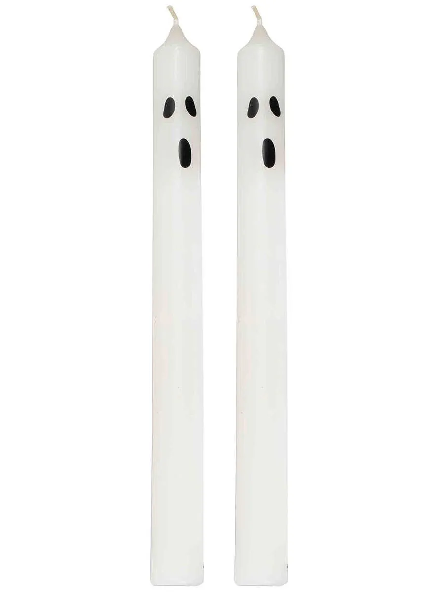 Ghost Face 2 Pack Candles Halloween Decoration