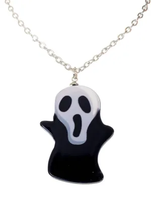 Ghost Face Pendant Halloween Costume Necklace